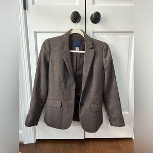 J crew brown classic wool blazer jacket coat